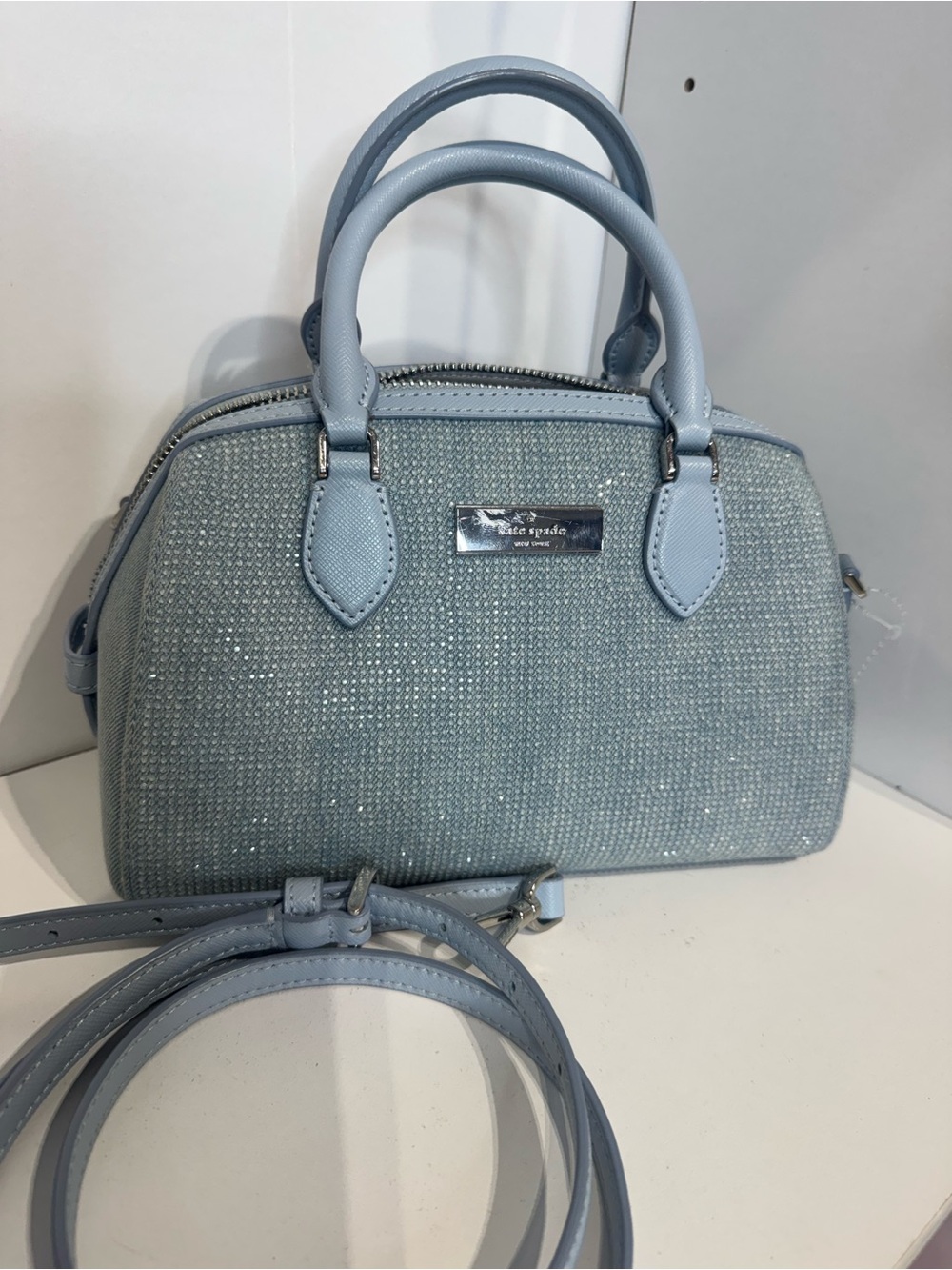 kate spade Madison denim Blue Structured Top-Handle Crossbody Bag - Picture 2 of 6
